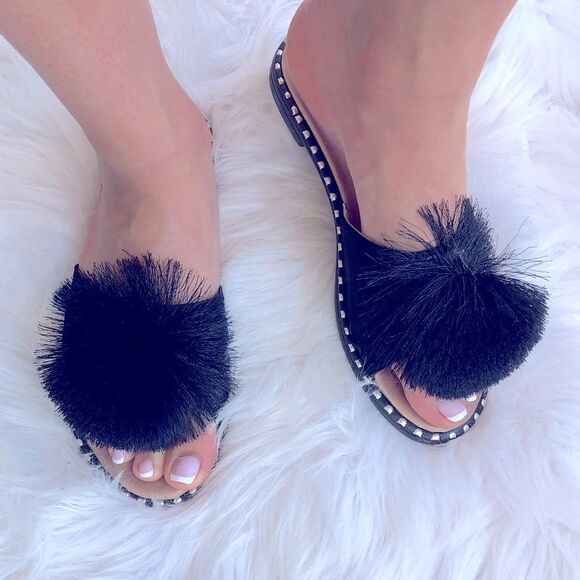 Verano Rio Black Poof Mule Slide Sandal Slipper 11 - Picture 8 of 8